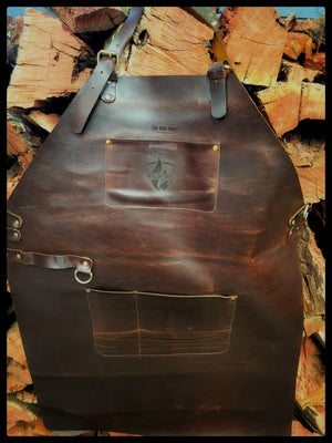 Wildfire Brown Leather Apron - Pitmaster edition