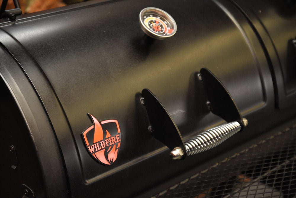
            
                Load image into Gallery viewer, Offset Smoker Wildfire Longhorn BBQ - Built Tough
            
        
